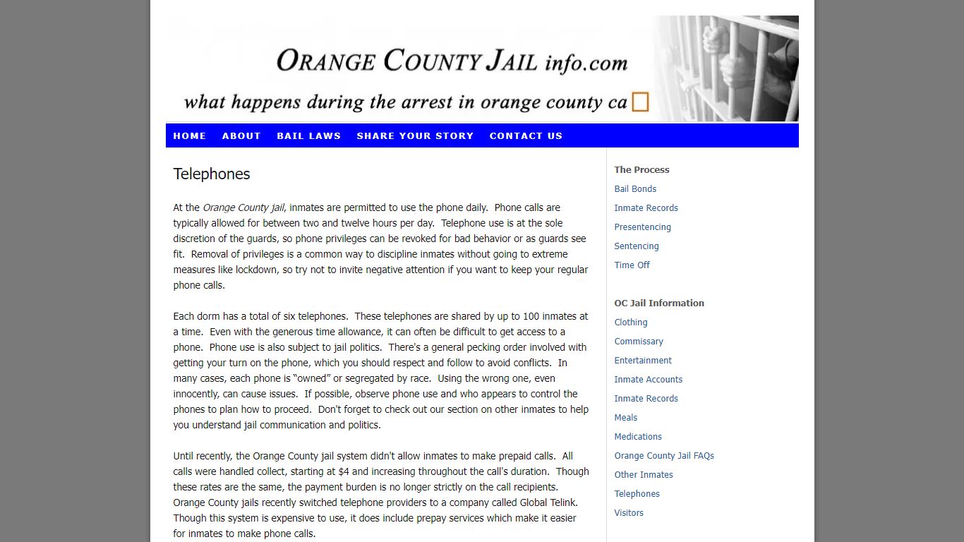 Orange County Jail – Telephones