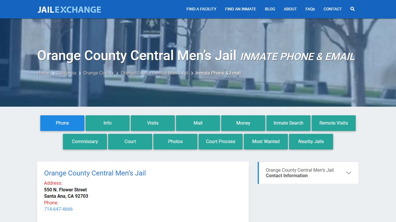 Inmate Phone - Orange County Central Men’s Jail, CA